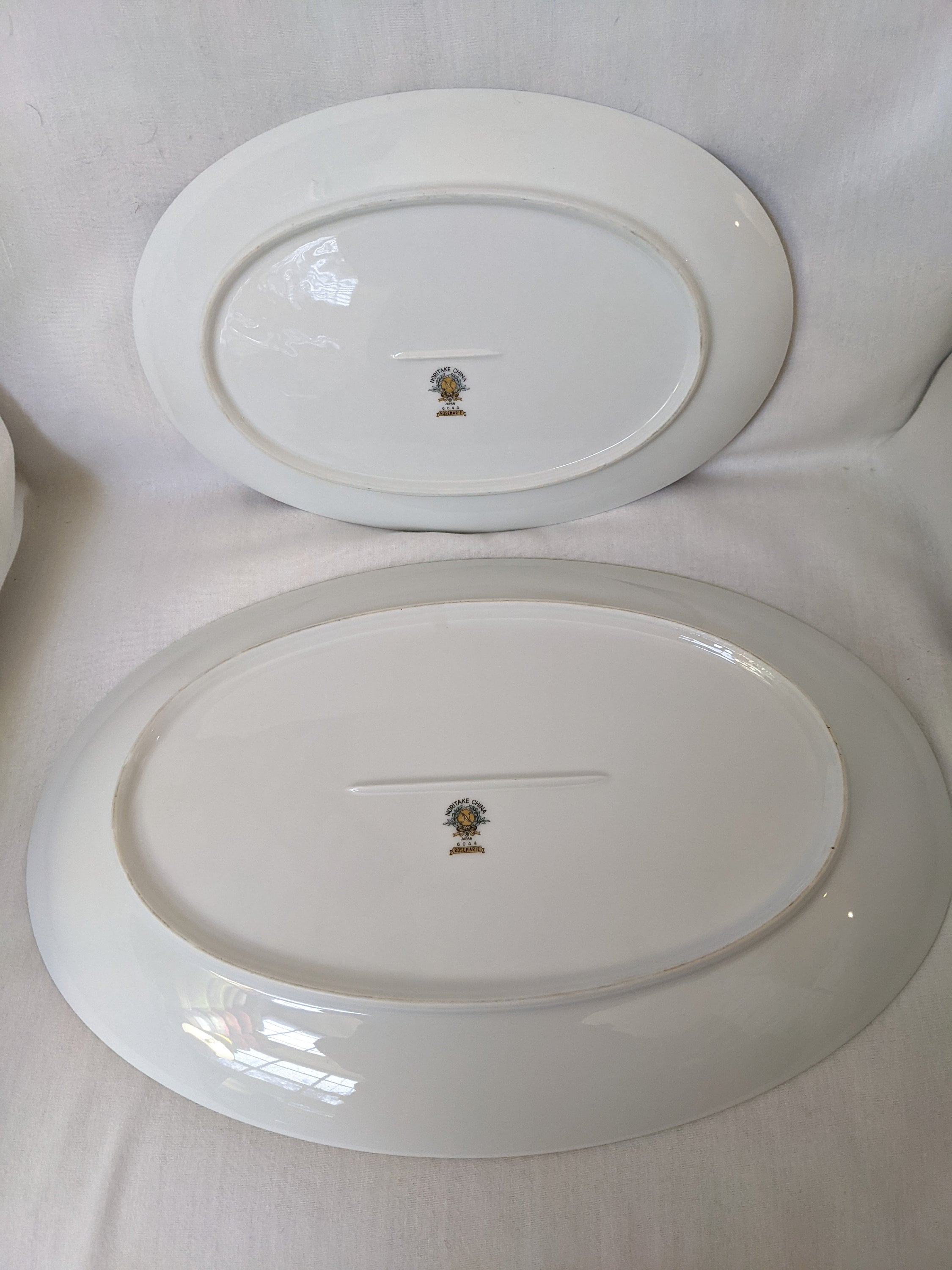 Noritake China/japan 6044 Rosemarie Oval Platter With Silver Noritake China/japan 6044 Rosemarie Oval Platter With Silver