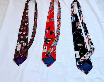 Corbata de seda vintage de los Beatles: Ed Sullivan Show, Shea Stadium, Norwegian Wood