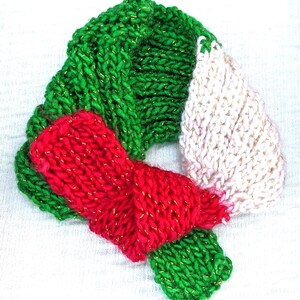 Hand Knitted Christmas Headband: Metallic Glitter Holiday Colors