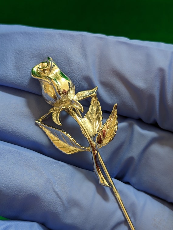 Anson Sterling Silver Rose Flower Lapel/Stick Pin… - image 7