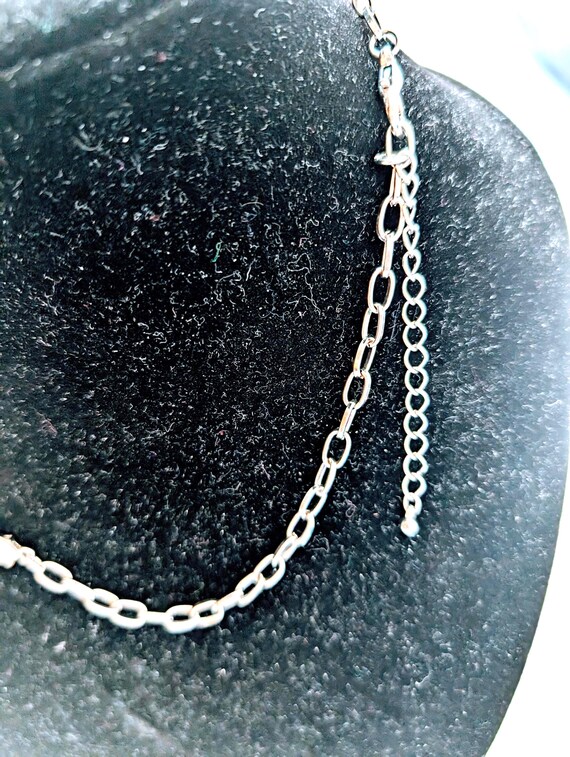 Opalescent Lucite Bib Necklace: Geometric Floral … - image 2