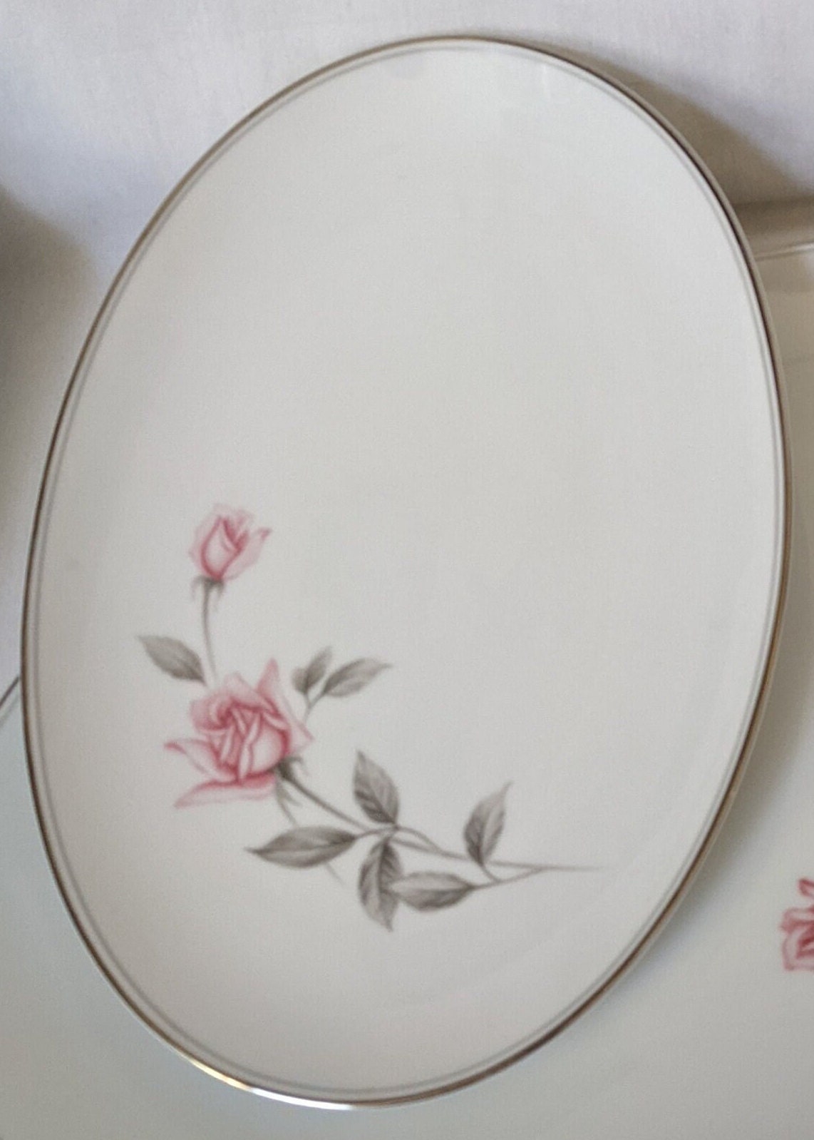 Noritake China/japan 6044 Rosemarie Oval Platter With Silver