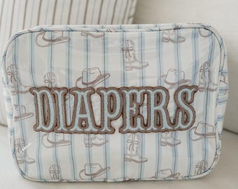 Diapers XL - Western Blues Clear Coat Bag