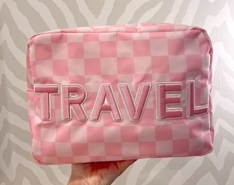Travel XL - Pink Checkered Bag