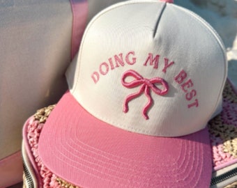 Doing My Best - Pink Vintage Trucker Hat