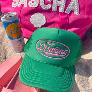 Day Drinking Weather - Lime Green Trucker Hat