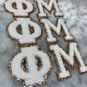 Sorority Glitter Letter Patches Greek Letter Self-adhesive - Etsy
