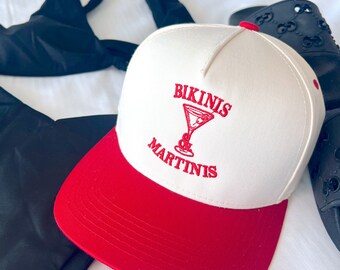 Casquette trucker vintage Bikinis & Martinis - Rouge