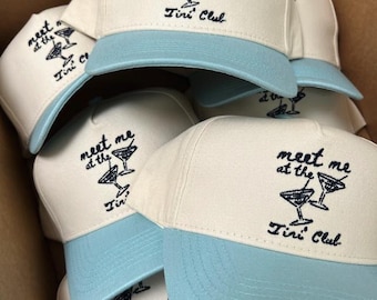 Custom Meet Me Bachelorette Embroidered Vintage Trucker Hats