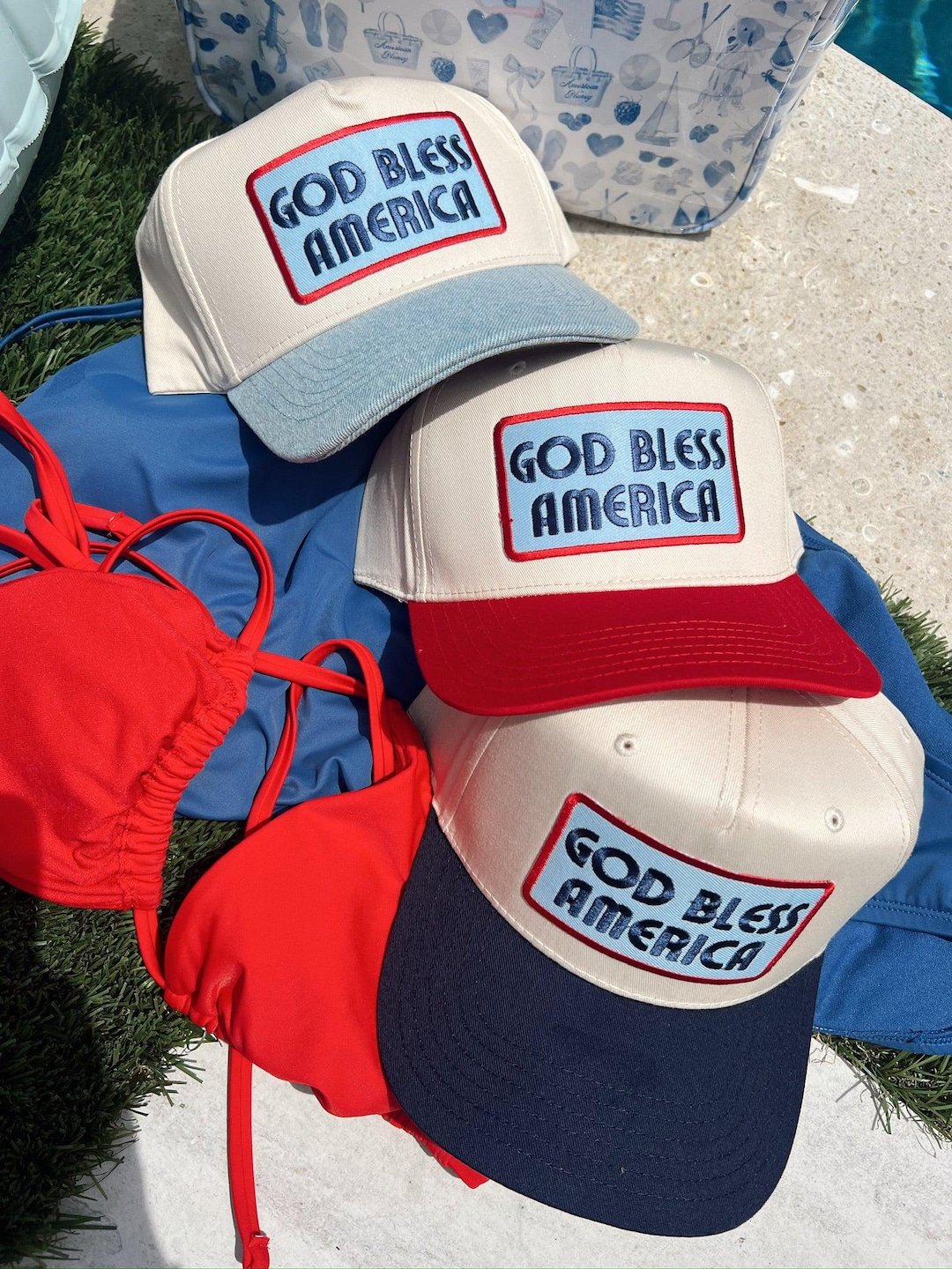 GOD BLESS AMERICA TRUCKER HAT main image 1