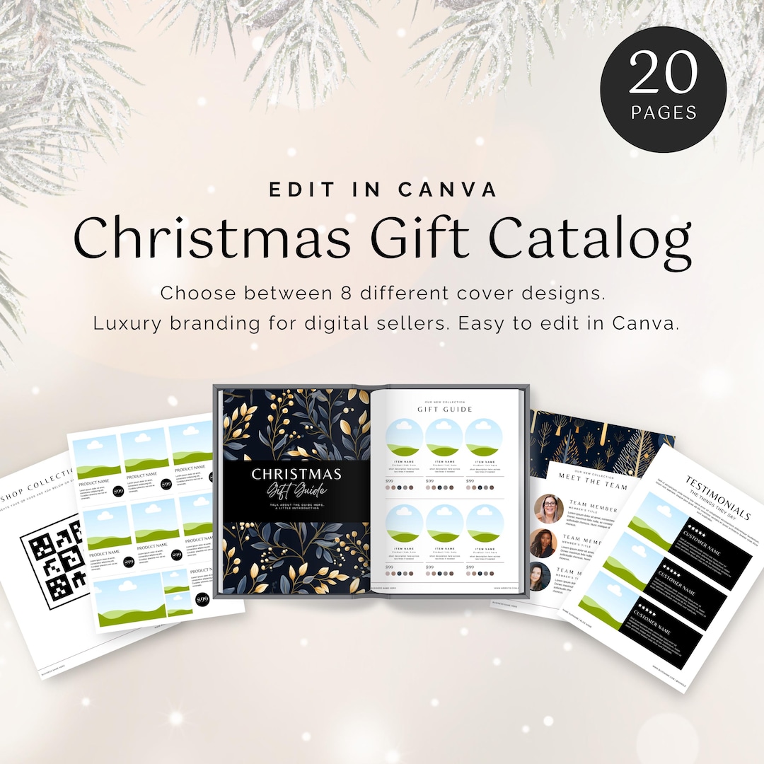 Christmas Gift Catalog Template Canva Holiday Gift Guide