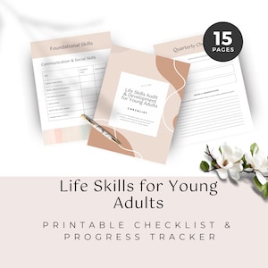 Printable Life Skill Checklist For Young Adults, Prep List, Progress Tracker | Worksheet | Tools For Teen Parents, Coaches, Youth Therapists