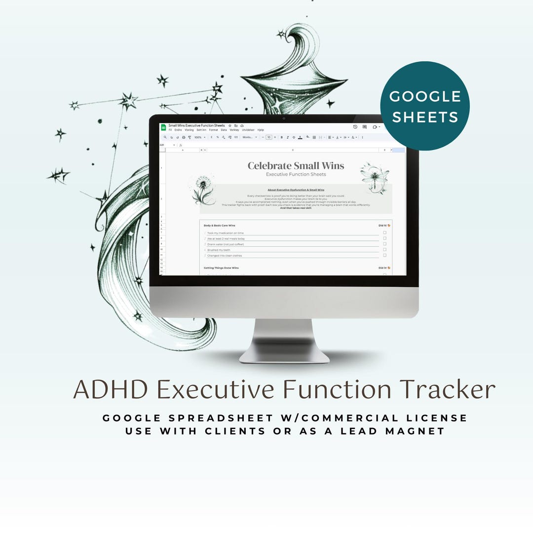 ADHD Executive Function Tracker W/ Commercial License for Coaches ...