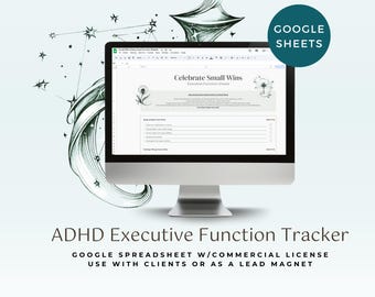 ADHD Executive Function Tracker w/ Commercial License For Coaches, Therapists & Wellness Professionals