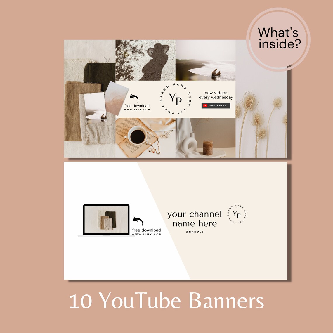 Youtube Banner Template // Canva Template Bundle for Youtubers Etsy