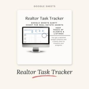 Seguimiento de tareas de agentes inmobiliarios: Diagrama de Gantt de gestión de clientes (Plantilla de Hojas de Cálculo de Google)