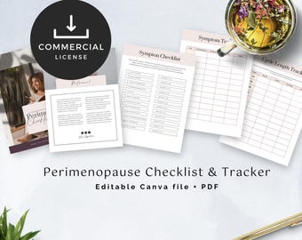 Perimenopause Symptom Checklist & Tracker For Coaches (Canva template, PDF)