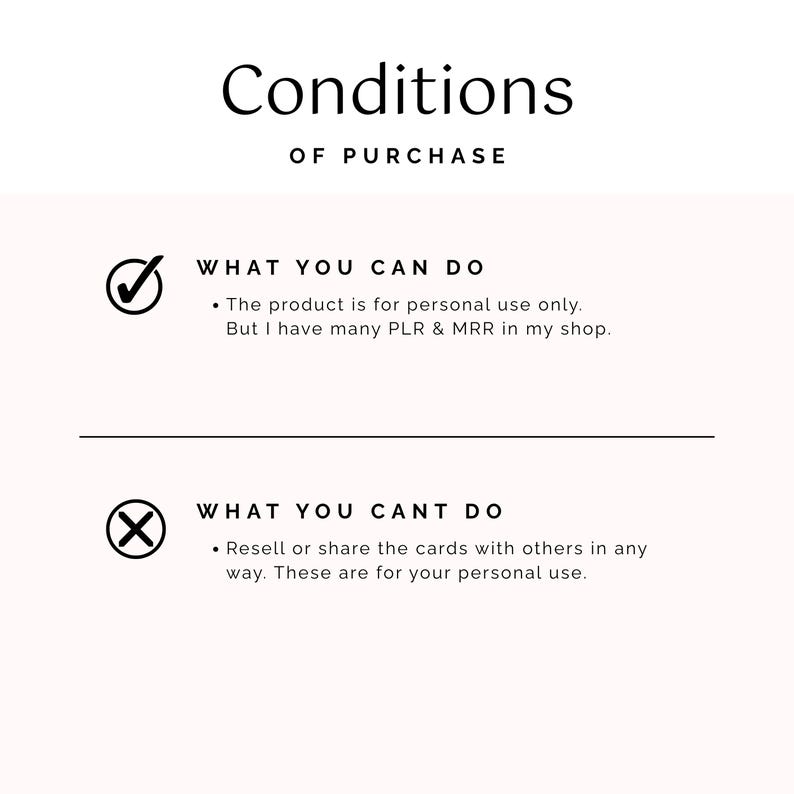 Conditions of purchase: personal use only, do not resell or share