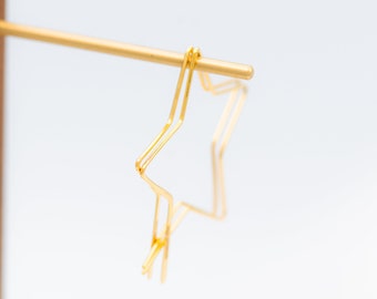Astrid Star Earrings - 18K Gold Vermeil Earrings - Slide Through Earrings - Handmade Earrings - Boho Star Earrings