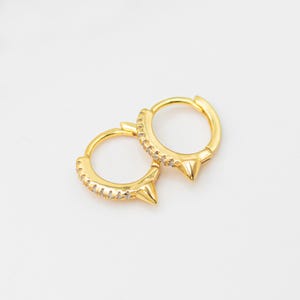 Billie Bedazzled Spike Huggies - 14k gold vermeil - 925 sterling silver