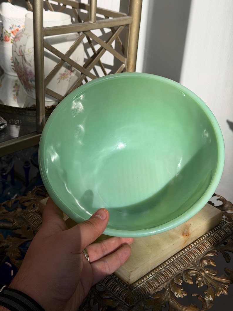Vintage Fire-king Jadeite Swirl Green Glass Bowl Anchor Hocking - Etsy