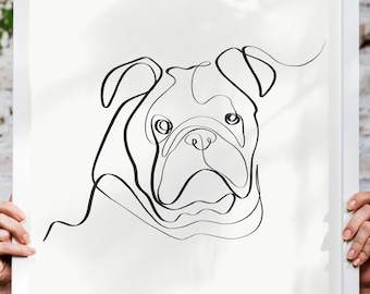 American bulldog Svg, Jpeg, Png, One line art, Bulldog svg, Dog svg files for cricut, American bulldog download, American bulldog printable
