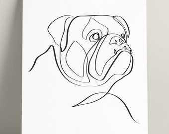 Bulldog Svg, Jpeg, Png, One Line Art, Bulldog Silhouette, Instant Download, Digital Download, French Bulldog Lover SVG, Frenchie SVG Cut