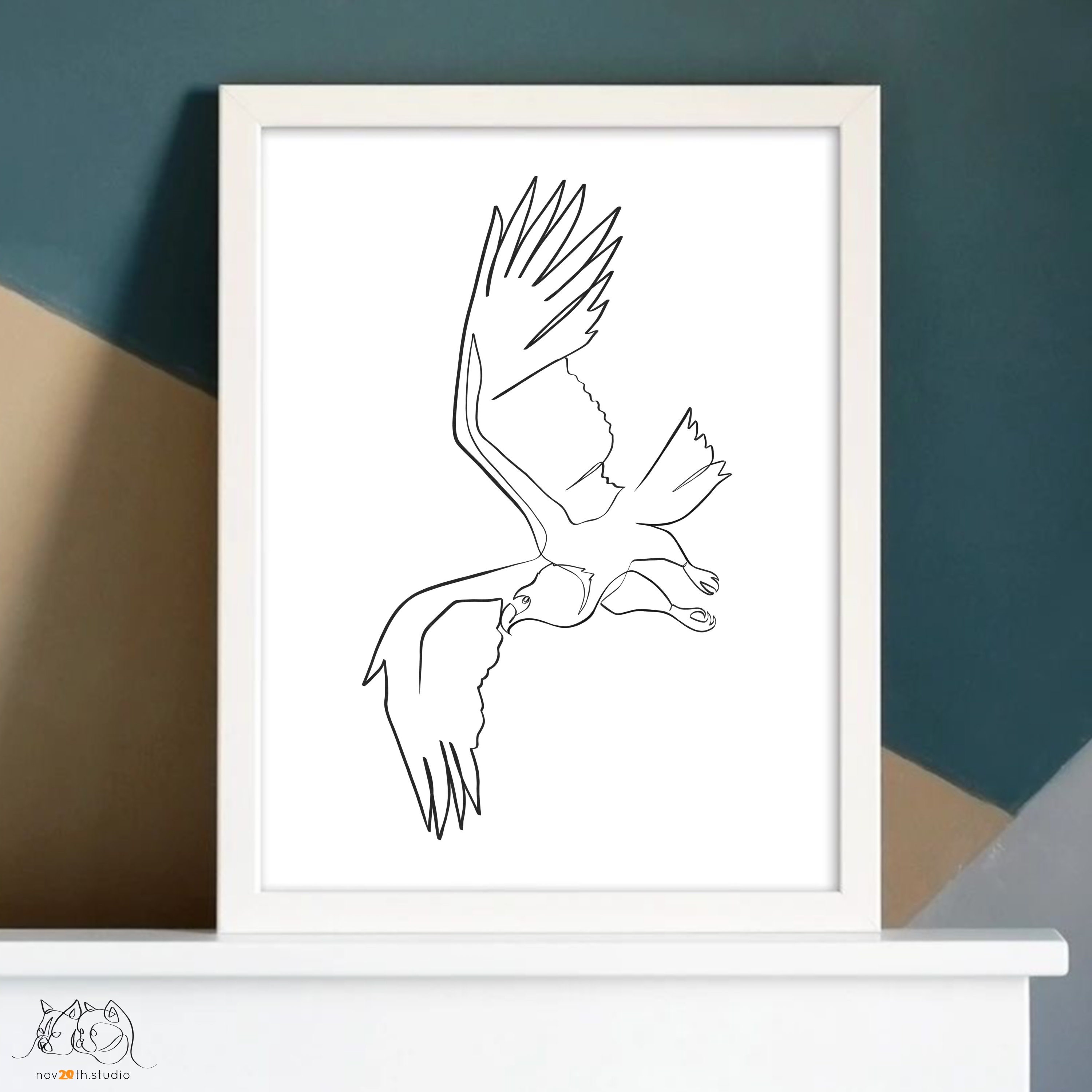 Single Line Eagle Instant Download Minimal Eagle Art, One Line Eagle Art, Printable Eagle ...