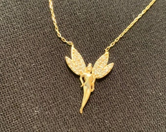 angel necklace gold , angel necklace, 14k gold angel necklace , angel wings , angel wings necklace,