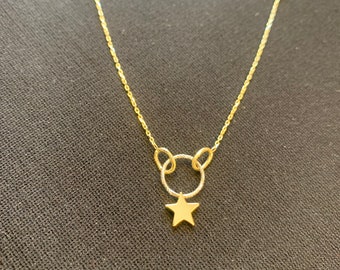star necklace , star necklace gold , 14k star necklace