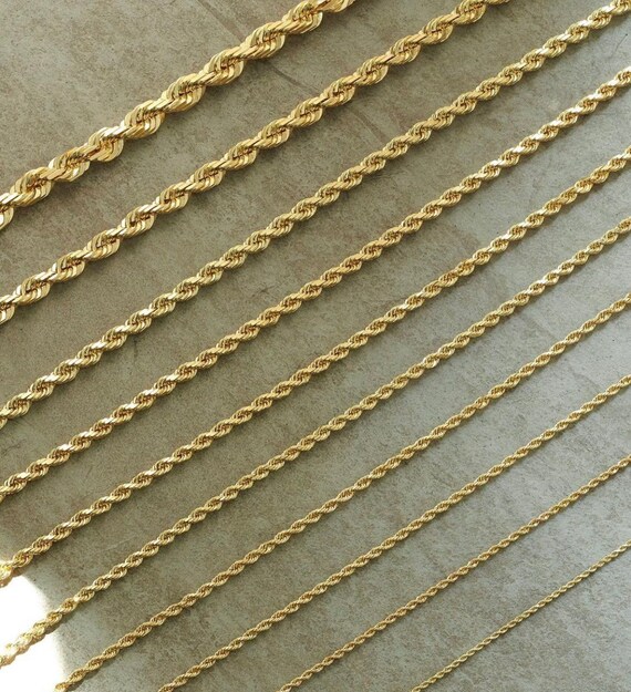 18k Solid Gold Rope Chain Gold Rope18k 