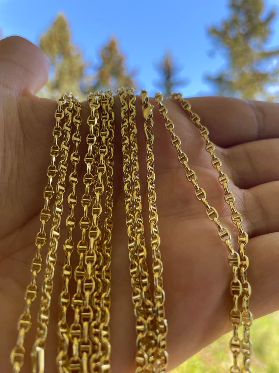 Vintage 18K Gold Mariner Chain, 16 Anchor Link Necklace – Alpha & Omega  Jewelry