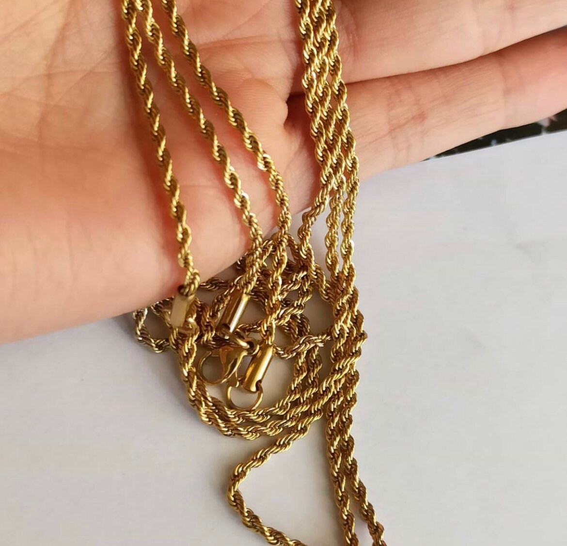 18k solid gold rope chain gold rope18k rope chain18k rope Etsy