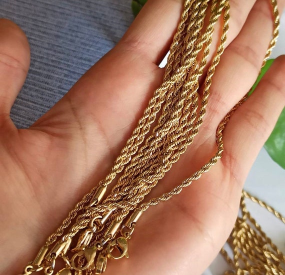 14k Solid Gold Rope Chain 14k Rope 