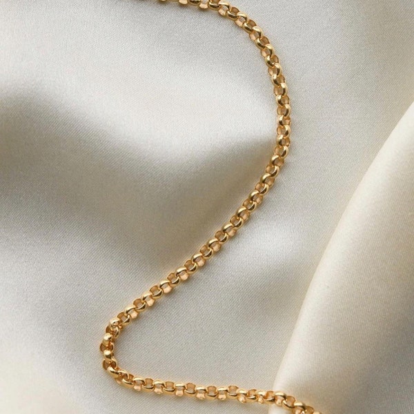 18k solid gold rolo chain  , 18k gold rolo chain, gold rolo chain, rolo chain, rolo chain necklace, best friend gift