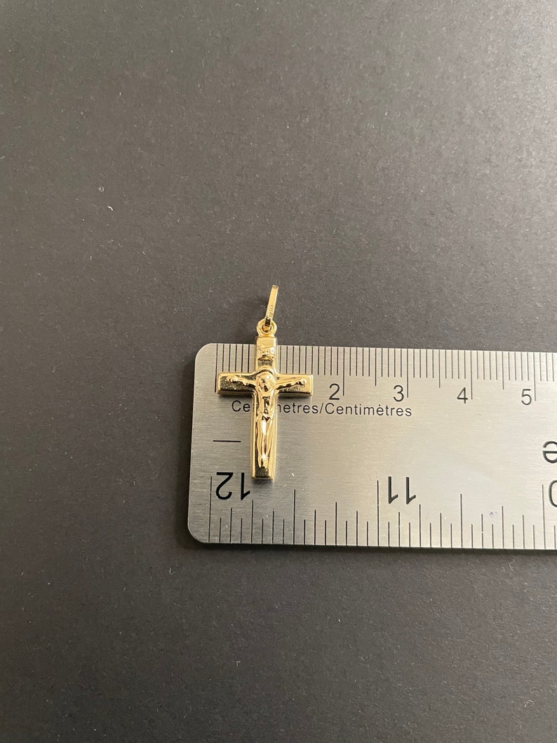 18k Real Gold Cross Pendant Gold Cross Pendant Religious Etsy
