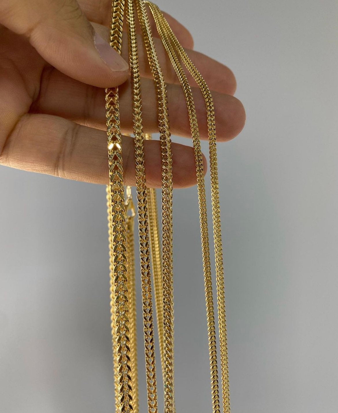 18k Solid Yellow Gold Italian Beaded Chain Necklace, 20”, 9.56 Grams ￼