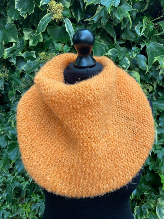 Sciarpa triangolare in alpaca, scaldacollo lavorato a maglia