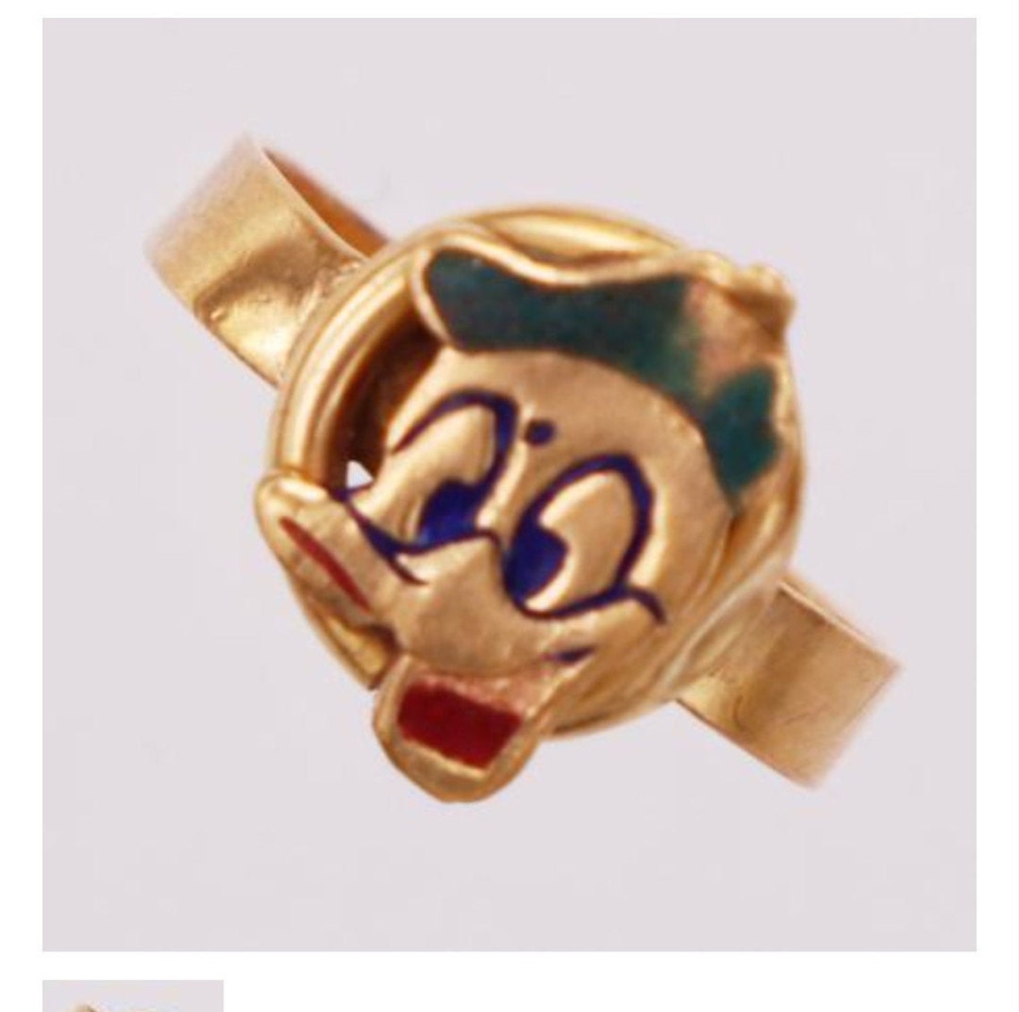 Gold Disney Ring 21 ct Yellow Gold Donald Duck Vintage Gold Etsy
