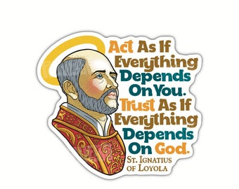 Saint Ignatius of Loyola Quote Sticker 2pcs | Saint Sticker | Catholic Sticker | Religious gift | 0039