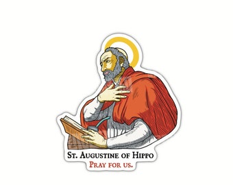 Saint Augustine Sticker Decal 2pcs | Catholic Sticker | Religious Gift | PV0019
