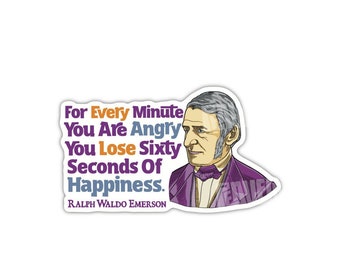 Ralph Waldo Emerson Quote Sticker 2pcs | Happiness | PI543