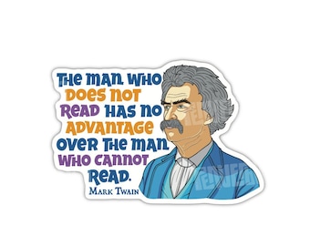 Adesivo com citação de Mark Twain, 2 peças: Vinil fosco à prova d'água PI527