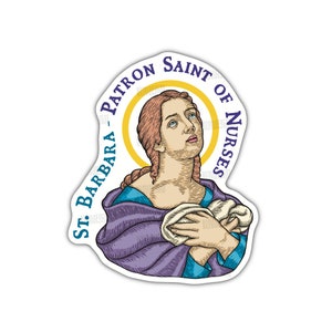 Sticker St. Barbara patroonheilige: katholiek religieus cadeau