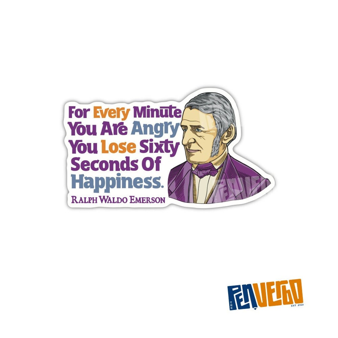 Ralph Waldo Emerson Quote Sticker 2pcs | Happiness | PI543 - Etsy