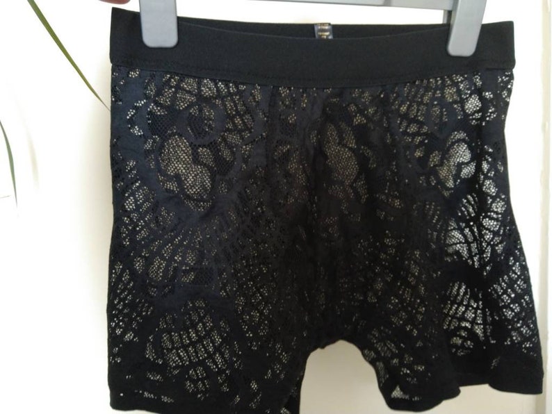 Boxer briefs black lace and see through with thick waistband new design image 5