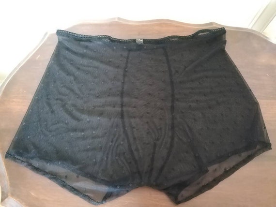 Totally Sheer Men's Boxer Brief Lingerie Perfect for a Wedding. Black Spot  See Through Fabric 