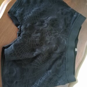 Boxer briefs black lace and see through with thick waistband new design image 6