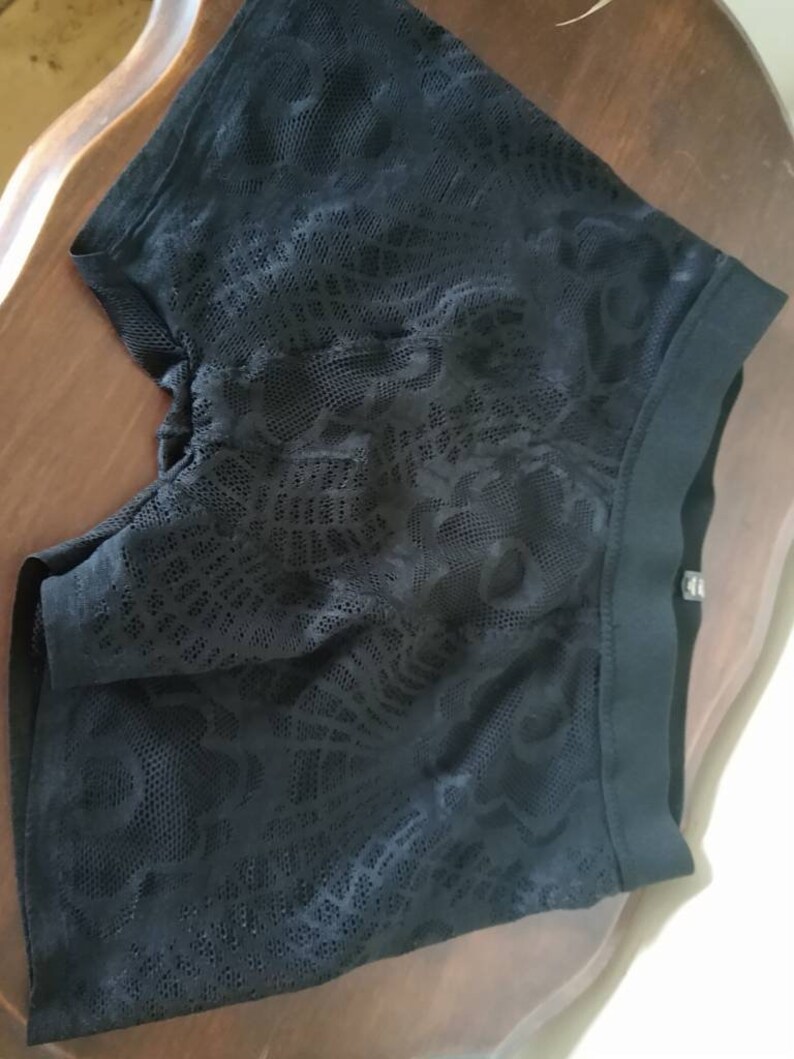 Boxer briefs black lace and see through with thick waistband new design image 6