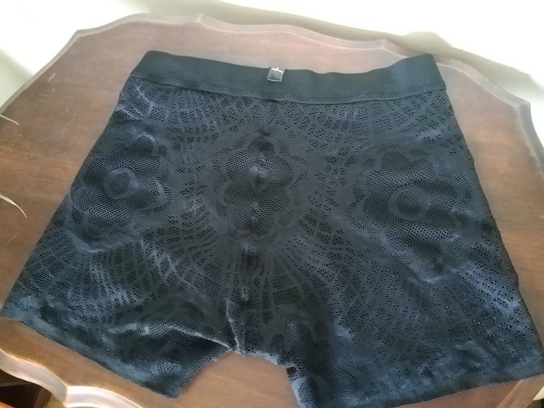 Boxer briefs black lace and see through with thick waistband new design image 7